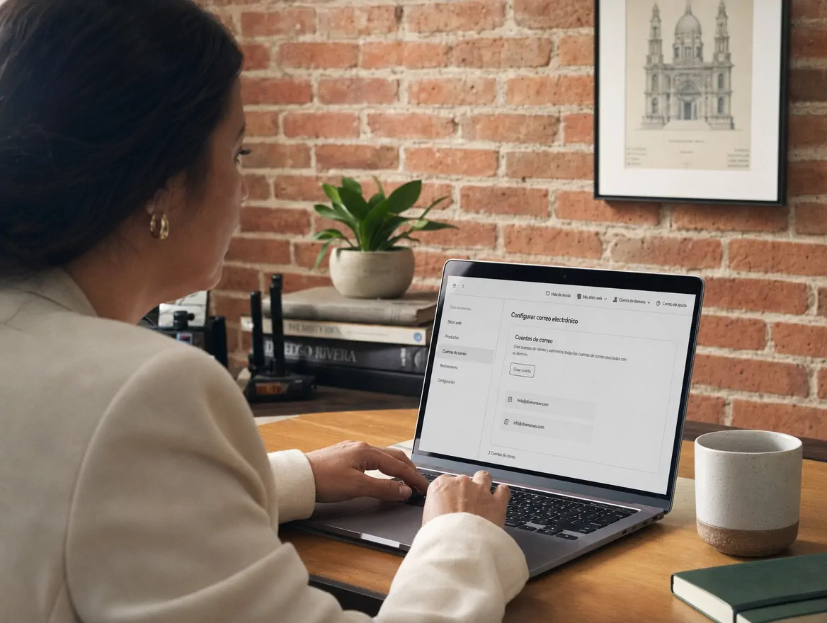 Dueña de negocio en El Salvador configura su correo profesional desde su laptop